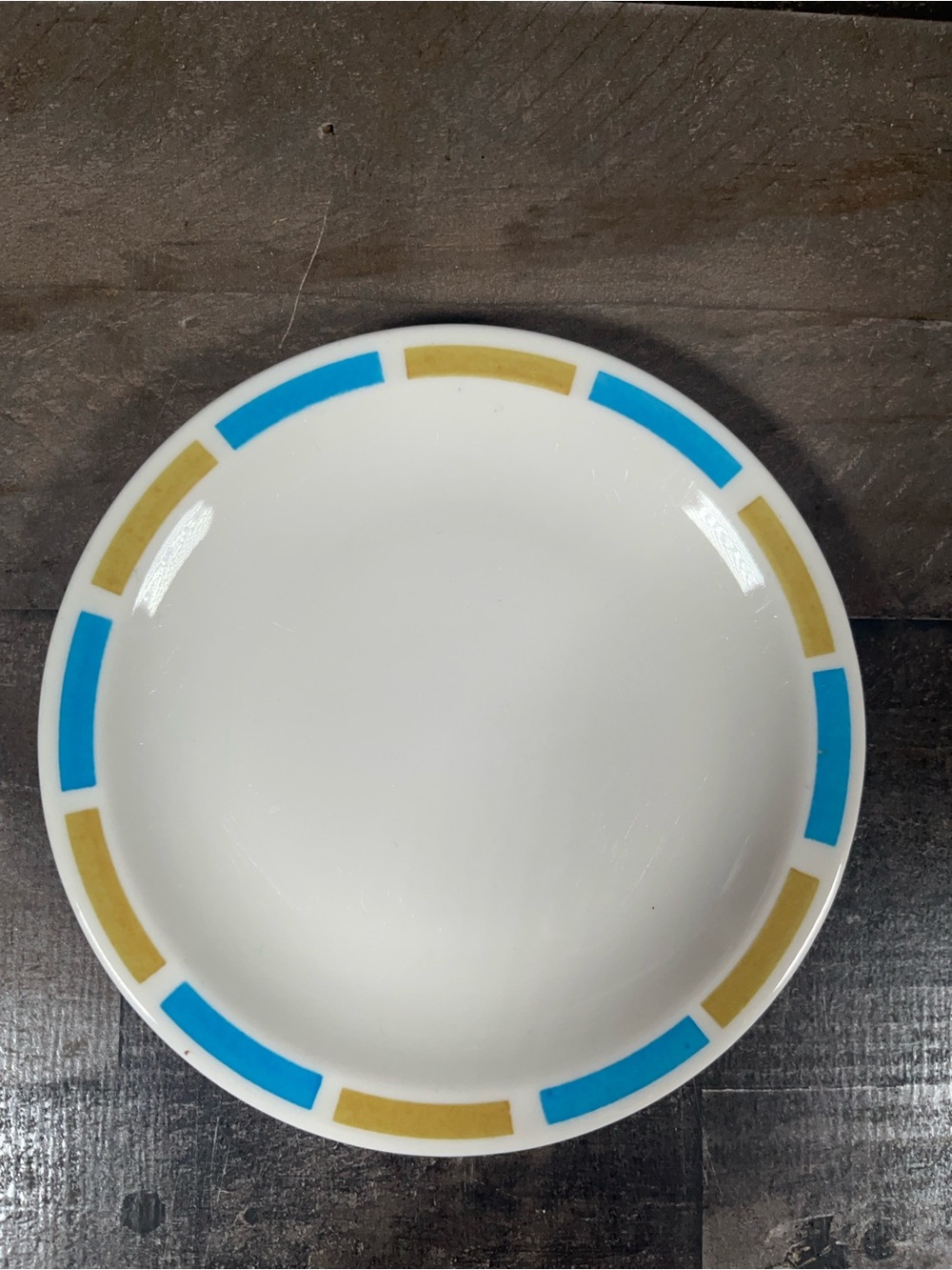 Wellsville China Company Restaurant Ware Plates Retro Squared Geometric Pattern